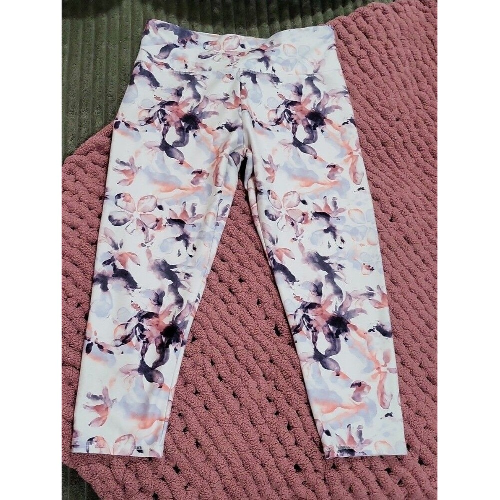 The Balance Collection Women's XL High Rise Ankle Leggings Floral Yoga Stretch